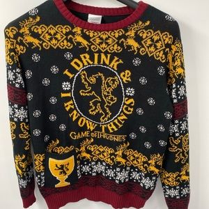 Game of Thrones Men's Sweater I Drink and I Know Things Size XL.